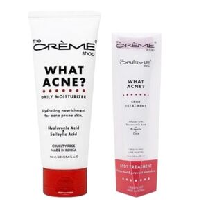 The Crème Shop What Acne? Daily Moisturizer + What Acne? Spot Treatment